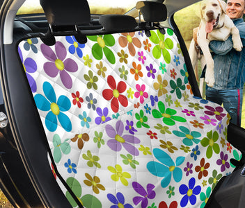 Colorful Floral Flowers Design , Vibrant Car Back Seat Pet Covers, Abstract Art