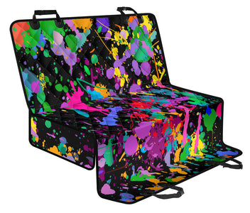 Paint Splash Design Car Back Seat Pet Cover, Colorful Watercolor Art, Seat