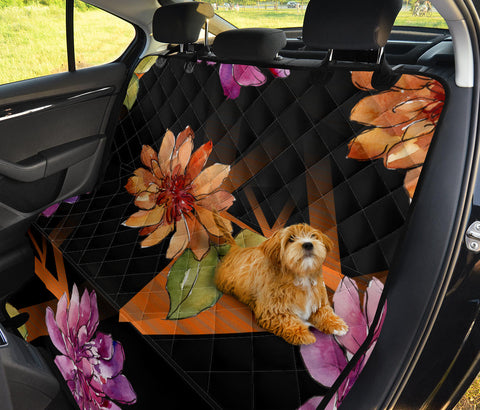 Image of African Daisy Floral Watercolor Car Backseat Pet Cover, Vibrant Seat Protector,