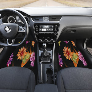 colorful Watercolor african daisy floral Car Mats Back/Front, Floor Mats Set, Car Accessories