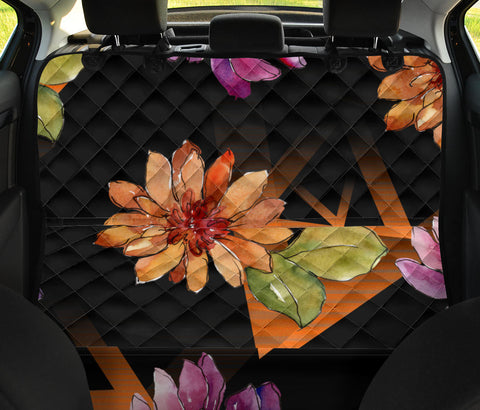 Image of African Daisy Floral Watercolor Car Backseat Pet Cover, Vibrant Seat Protector,