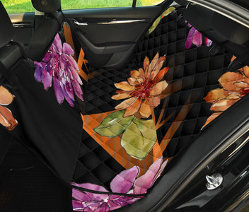 African Daisy Floral Watercolor Car Backseat Pet Cover, Vibrant Seat Protector,