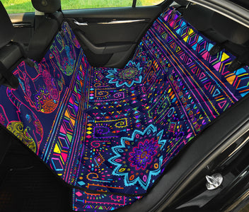 Colorful Mandala Elephant Design , Abstract Art Car Back Seat Pet Covers,