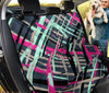 Colorful Plaid Dry Brush Pattern , Vibrant Car Back Seat Pet Covers, Abstract