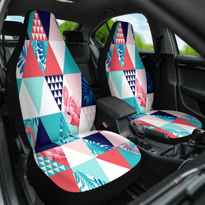 Vibrant Tropical Beach Leaves Car Seat Covers, Front Seat Protectors,