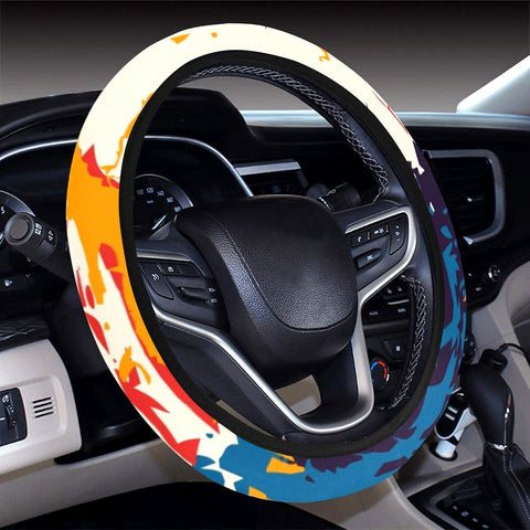 Image of Abstract Smears Paint Steering Wheel Cover, Car Accessories, Car decoration,
