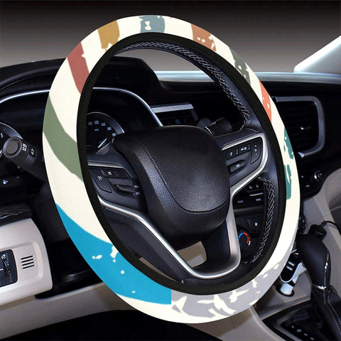 Image of Retro Pattern Steering Wheel Cover, Car Accessories, Car decoration, comfortable