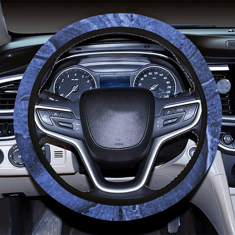 Image of Blue Abstract Painting Wall Steering Wheel Cover, Car Accessories, Car