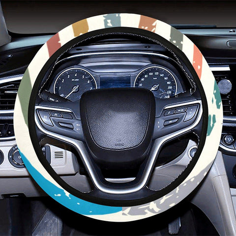 Image of Retro Pattern Steering Wheel Cover, Car Accessories, Car decoration, comfortable