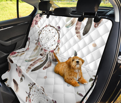 Boho Dreamcatcher & Floral Pattern Backseat Pet Covers, Ethnic Car Accessories, Abstract Art Seat Protectors