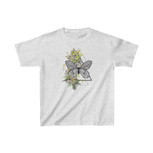 Floral Geometric Butterfly Kids Heavy Cotton Tshirt
