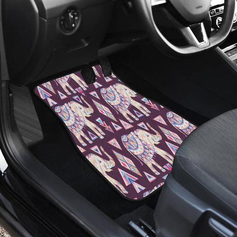 Image of elephant watercolor pattern Car Mats Back/Front, Floor Mats Set, Car Accessories
