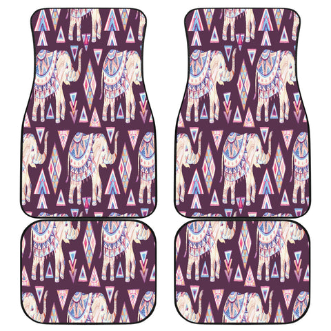 Image of elephant watercolor pattern Car Mats Back/Front, Floor Mats Set, Car Accessories