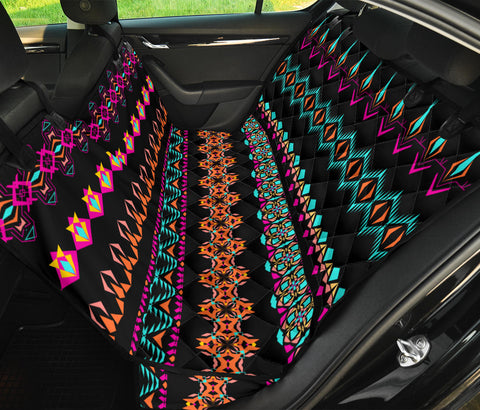 Image of Ethnic Bohemian Aztec Backseat Pet Covers, Abstract Art Car Accessories, Boho