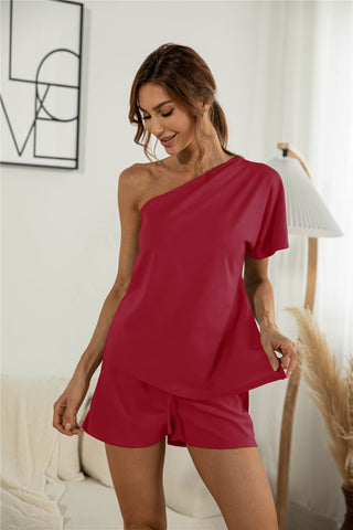 Image of One Shoulder Asymmetry Top & Shorts