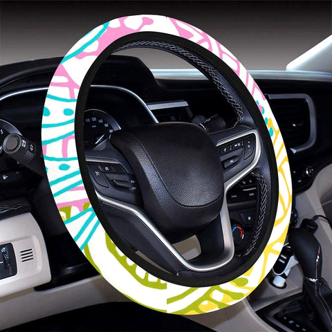 Image of Rainbow Drip Mandala Steering Wheel Cover, Car Accessories, Car decoration,