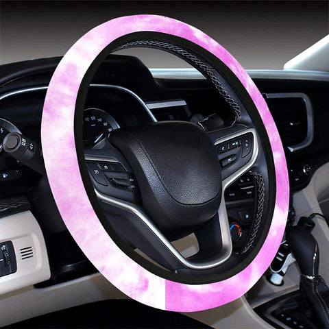 Image of Pink Tie Dye Abstract Art Steering Wheel Cover, Car Accessories, Car decoration,