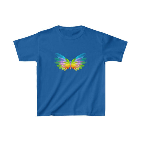 Image of Rainbow Butterfly Kids Heavy Cotton Tshirt