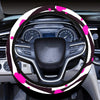 Pink Valentines Heart Print Steering Wheel Cover, Car Accessories, Car