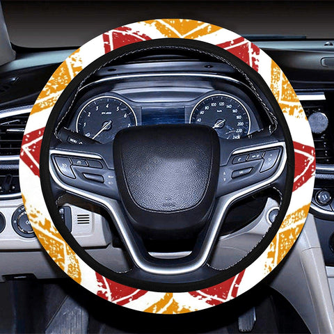 Image of Colorful Triangles Bohemian Pattern Boho Chic Steering Wheel Cover, Car