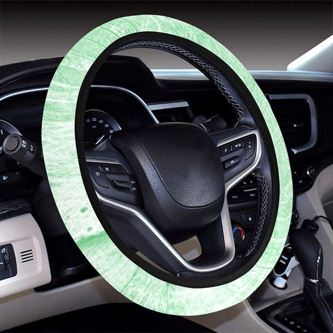 Image of Green Abstract Painting Wall Steering Wheel Cover, Car Accessories, Car