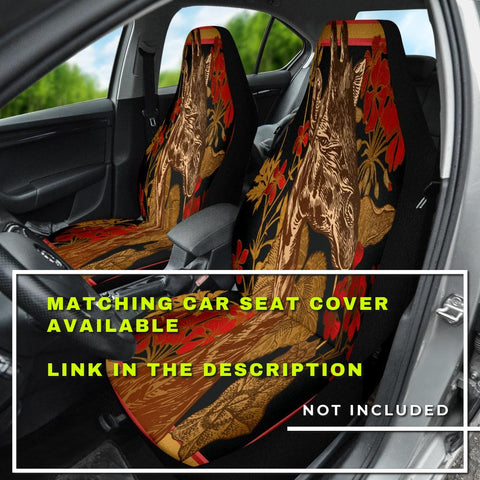 Image of giraffe leaves floral Car Mats Back/Front, Floor Mats Set, Car Accessories
