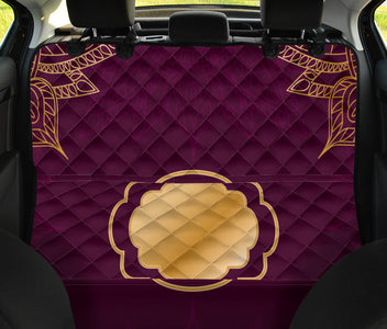 Red & Gold Mandala Pattern Car Seat Covers, Abstract Art Backseat Pet