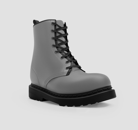 Image of Gray Stylish Vegan Wo's Boots , Artisan Crafted Footwear for Girls ,