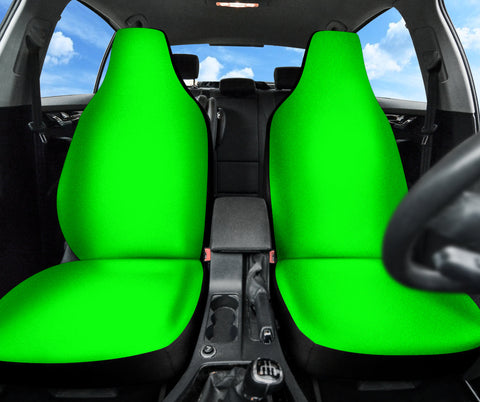 Image of Vibrant Green Car Seat Covers, Front Seat Protectors, Nature Inspired Car Accessories, Bold Color Seat Covers for Car, Personalized Auto