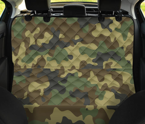 Image of Green Camouflage Pattern Car Backseat Covers, Abstract Art Inspired Seat Protectors, Unique Vehicle Accessories