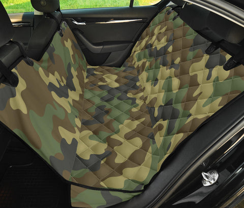 Image of Green Camouflage Pattern Car Backseat Covers, Abstract Art Inspired Seat