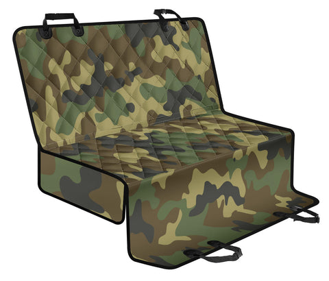 Image of Green Camouflage Pattern Car Backseat Covers, Abstract Art Inspired Seat Protectors, Unique Vehicle Accessories