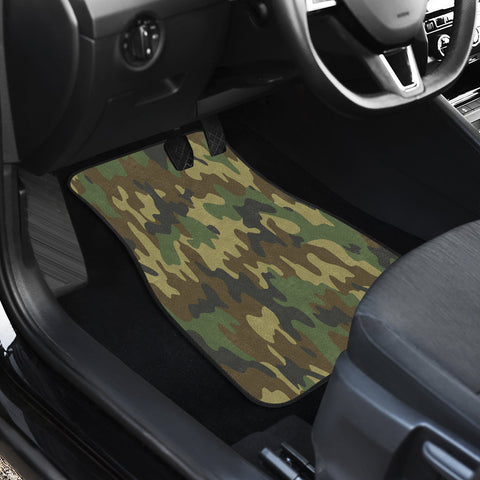 Image of green Camouflage camo Car Mats Back/Front, Floor Mats Set, Car Accessories