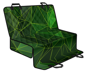 Green Triangles Pattern Car Seat Covers, Abstract Art Inspired Backseat Pet