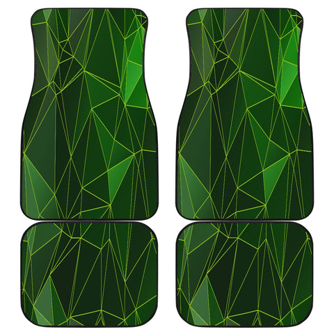 Image of green triangles pattern Car Mats Back/Front, Floor Mats Set, Car Accessories