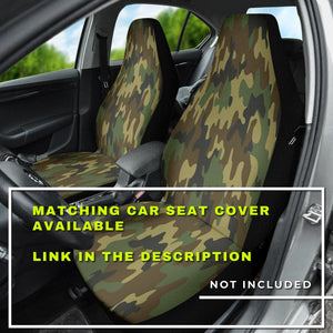 Green Camouflage Pattern Car Backseat Covers, Abstract Art Inspired Seat