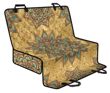 Lion Head Mandala Design Car Seat Covers, Abstract Art Backseat Pet Protectors,