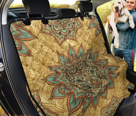 Image of Lion Head Mandala Design Car Seat Covers, Abstract Art Backseat Pet Protectors,