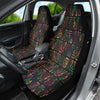 African Ethnic Aztec Boho Car Seat Covers, Colorful Front Seat Protectors Pair,
