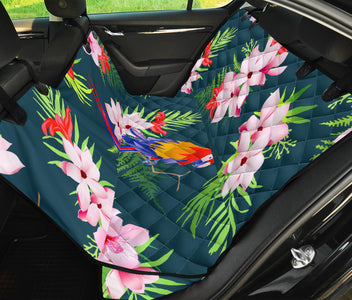 Tropical Parrots & Floral Design Car Seat Covers, Abstract Art Backseat Pet
