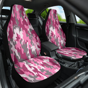 2pc Pink Camouflage Car Seat Covers, Feminine Design, Tactical Front Seat