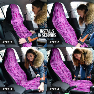 Boho Pink Purple Aztec Car Seat Covers, Ethnic Front Seat Protectors, 2pc Car