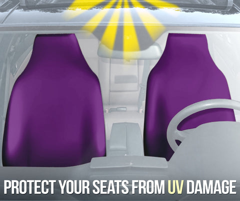 Image of Royal Purple Car Seat Covers, Front Seat Protectors, Luxurious Car Accessories,
