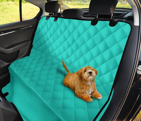 Image of Turquoise Abstract Art Car Seat Covers, Backseat Pet Protectors, Cool Tone