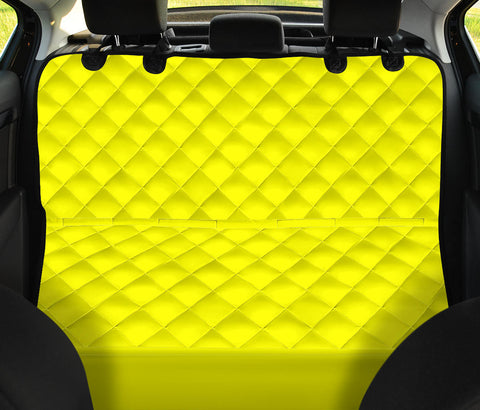 Image of Yellow Abstract Art Car Seat Covers, Backseat Pet Protectors, Bright Vehicle