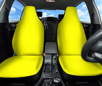 Sunny Yellow Car Seat Covers, Front Seat Protectors, Vibrant Car Accessories,
