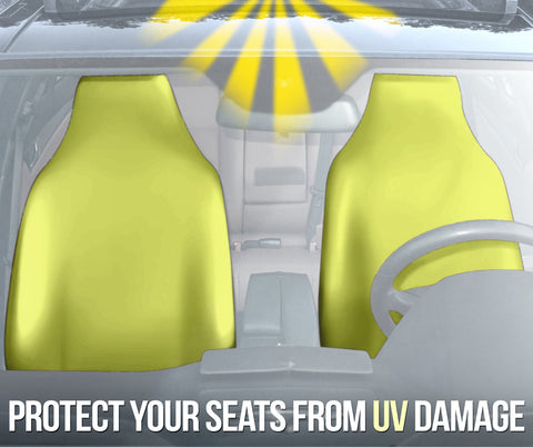 Image of Sunny Yellow Car Seat Covers, Front Seat Protectors, Vibrant Car Accessories,